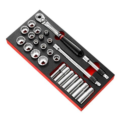 FACOM MODM.SL2U - 26pc 1/2" Square Drive Inch 12pt Std + Long Socket + SL.161 Foam Module