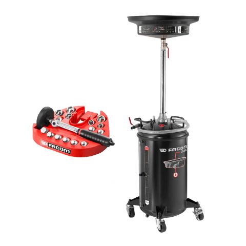 FACOM OD.80GD48-KIT - 3/8" Square Drive Oil Change + Drain Kit + Support Tray + 80l Oil Collector