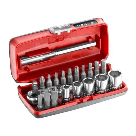 FACOM R1PICO - 23pc 1/4" Hex Drive Hinged Head Ratchet R.180 + Bits Set