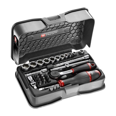 FACOM R.161-5P6 - 31pc 1/4" Square Drive Metric 6pt Socket R.161B + Bits L5 Set