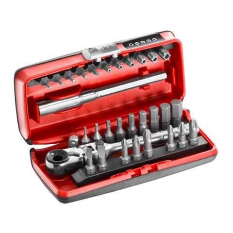 FACOM R.180J31PB - 31pc 1/4&quot; Hex Drive Hinged Head Ratchet R.180 + Bits Set