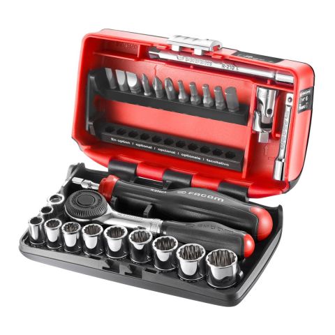 FACOM R.360NANO-U112 - 28pc 1/4" Square Drive Inch 12pt Socket + R.360 + Bits Nano Set