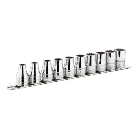 FACOM R.40E - 13pc 1/4" Square Drive Metric 6pt Socket Set + Rail
