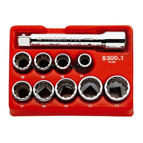 FACOM J.300-1 - 9pc 3/8" Square Drive Metric 12pt Socket Module C
