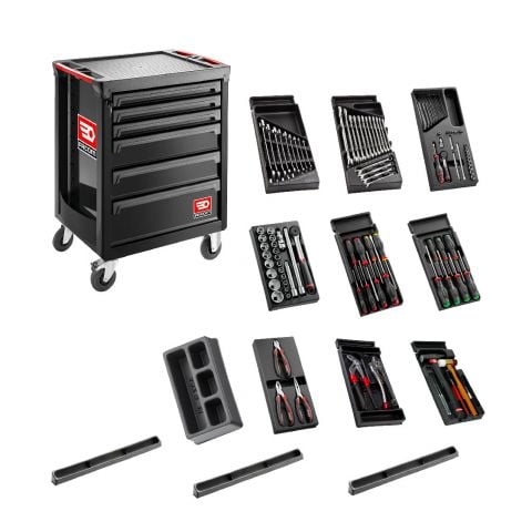 FACOM SL.ROLL.6GM3 - 116pc General Metric Tool Kit In Module Trays + Roller Cabinet Black