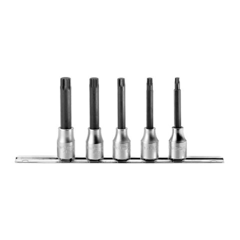 FACOM SV.J5 - 5pc 1/2" Square Drive Long XZN Spline Bit Socket Set + Rack