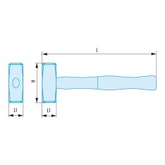 FACOM 1262H.XSR - Non-Sparking Square Face Club Hammer