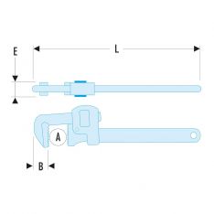 FACOM 131A.X - Stillson Steel Body Pipe Spanner