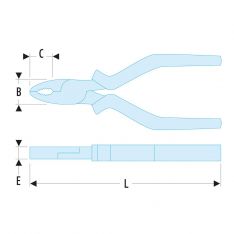 FACOM 187A.XVE - Insulated Stubby Combination Comfort Grip Pliers