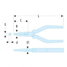 FACOM 193A.16CPE - 160mm Straight Half-Round Comfort Grip Pliers