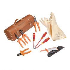 FACOM 2180B.VSE - 10pc Insulated Tools Kit + Leather Bag