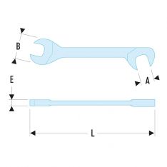 FACOM 34.XU - Inch Stubby Offset Open Jaw Spanner
