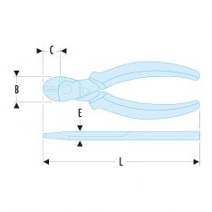 FACOM 391A.XVE - Insulated Diagonal Side Cutter Comfort Grip Pliers