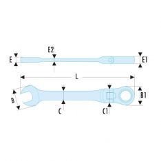 FACOM 467BF.XM - Metric Hinged Ratchet Combination Spanner