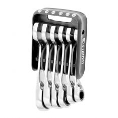 FACOM 467BS.JP6 - 6pc Metric Stubby Ratchet Combination Spanner Set + Clip