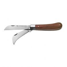 FACOM 843 - Twin Blade Stainless Steel Electricians Knife Wooden Handle