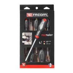 FACOM ATWCK.J5PB - 5Pc Slotted Phillips Shock Protwist Screwdriver Set