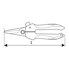 EXPERT by FACOM E020901 - Straight Cut Comfort Grip Power Scissor Shears