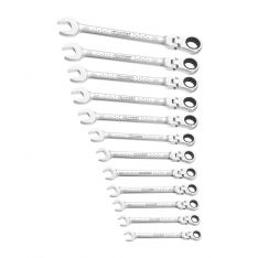 EXPERT by FACOM E111102 - 12pc Metric Hinged Ratchet Combination Spanner Set + Clip