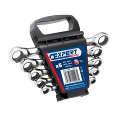 EXPERT by FACOM E111103 - 5pc Metric Ratchet Flat Ring Spanner Set + Clip