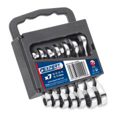 EXPERT by FACOM E111104 - 7pc Metric Stubby Ratchet Combination Spanner Set + Clip