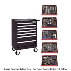 BRITOOL EXPERT E220329B - 285pc General Metric Tool Kit + 7 Drawer Roller Cabinet Black