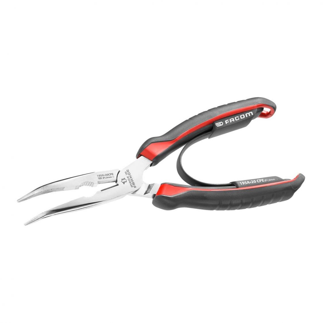 FACOM 195A.20CPE - 200mm Angled Long Half-Round Combination Comfort Grip Pliers