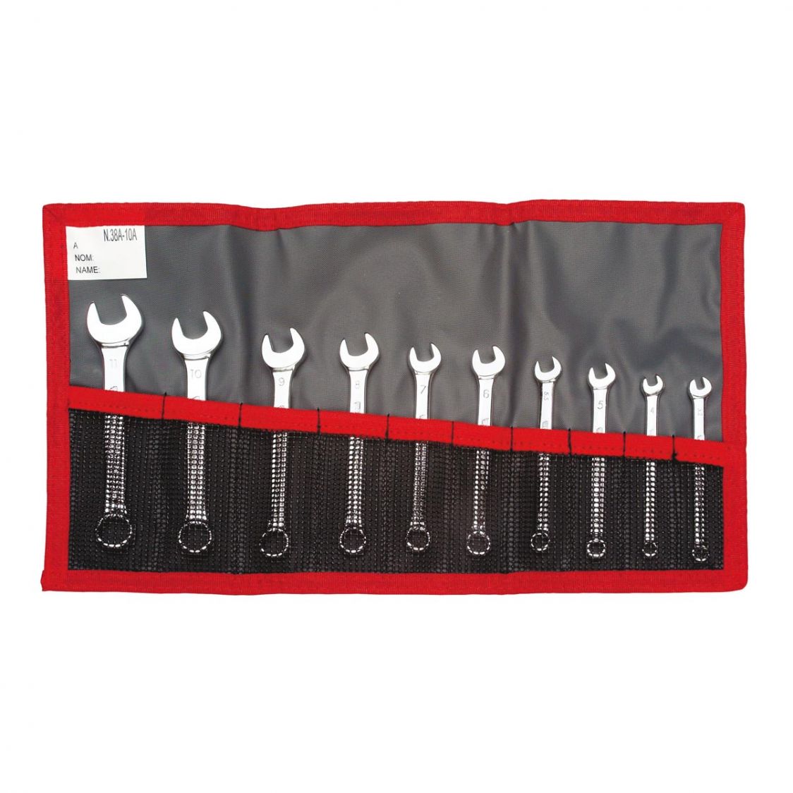 FACOM 39.JE10T - 10pc Metric Stubby Combination Spanner Set + Roll
