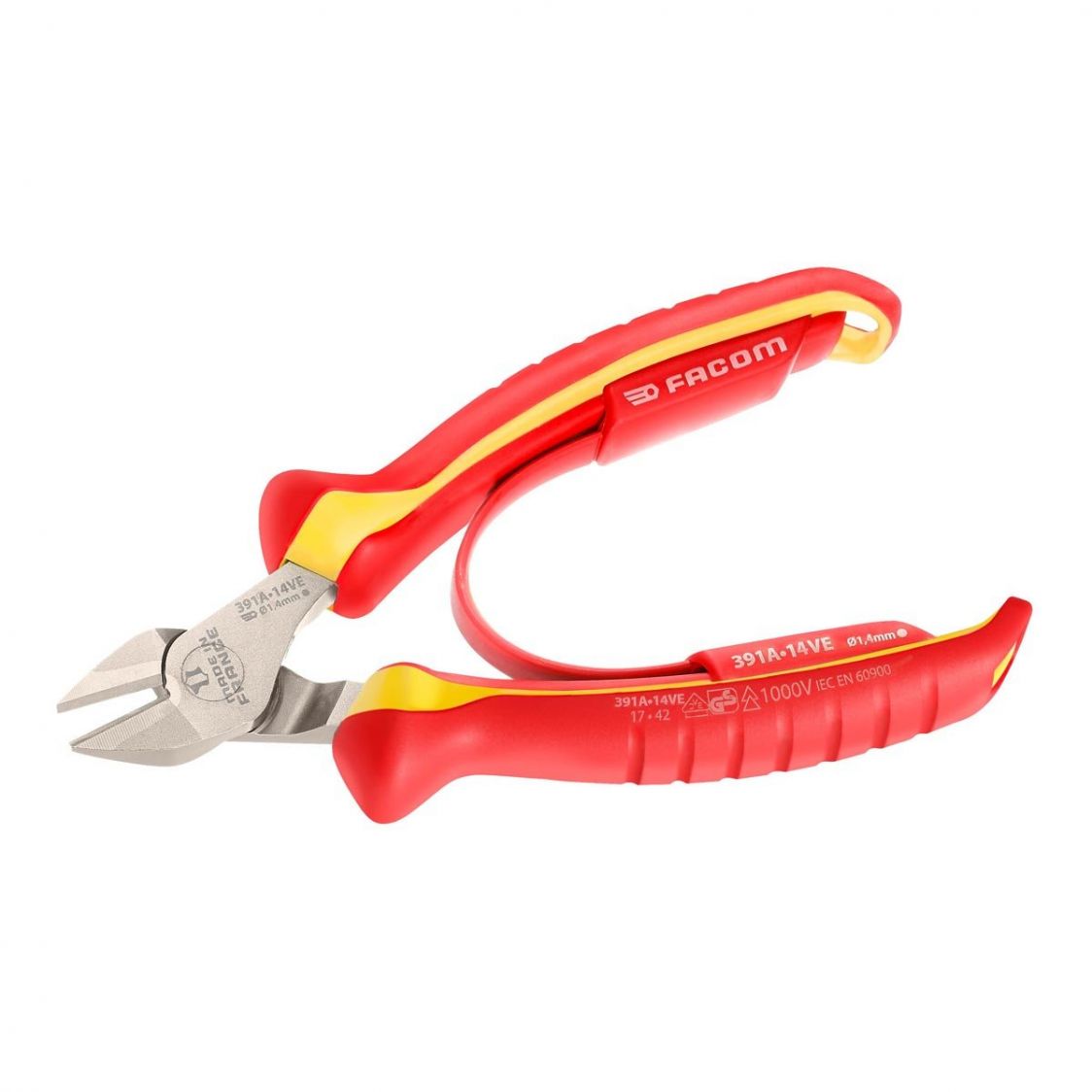 FACOM 391A.XVE - Insulated Diagonal Side Cutter Comfort Grip Pliers