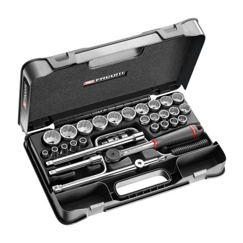 FACOM S.161-5P12 - 30pc 1/2" Square Drive Metric 12pt Socket + S.161B L5 Set