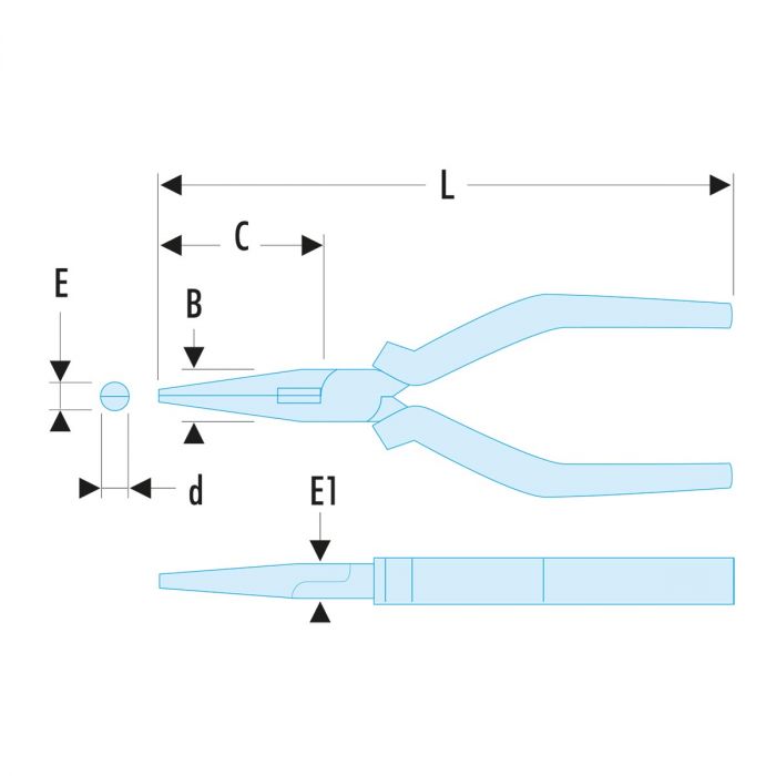 FACOM 185.20CPESLS - 200mm SLS Tethered Straight Long Half-Round Combination Comfort Grip Pliers