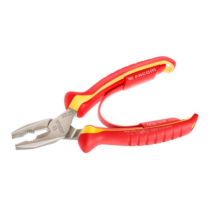 FACOM 187A.XVE - Insulated Stubby Combination Comfort Grip Pliers