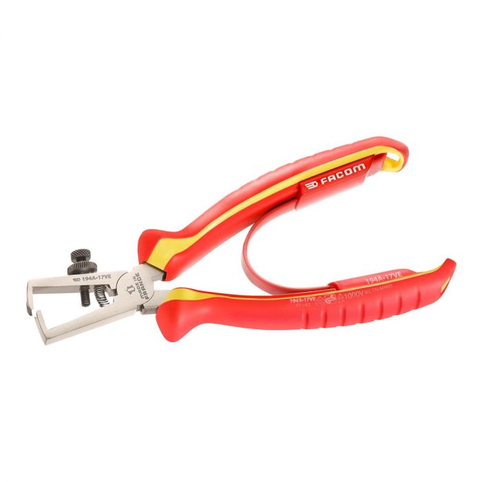 FACOM 194A.17VE - 170mm Insulated Wire Stripper Comfort Grip Pliers