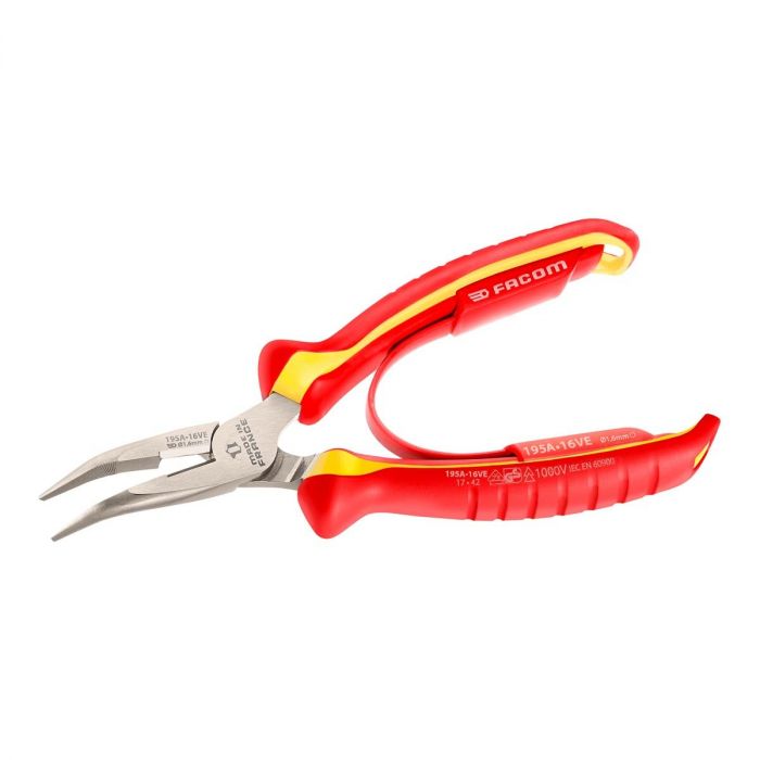 FACOM 195A.16VE - 160mm Insulated Angled Half-Round Combination Comfort Grip Pliers