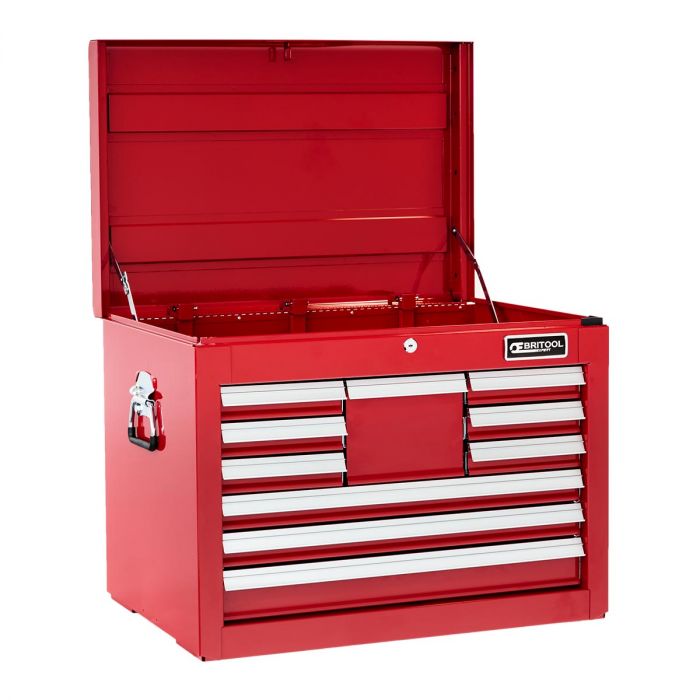BRITOOL E010240B - Classic 10 Drawer 3 Mod + Lift Top Tool Chest Red