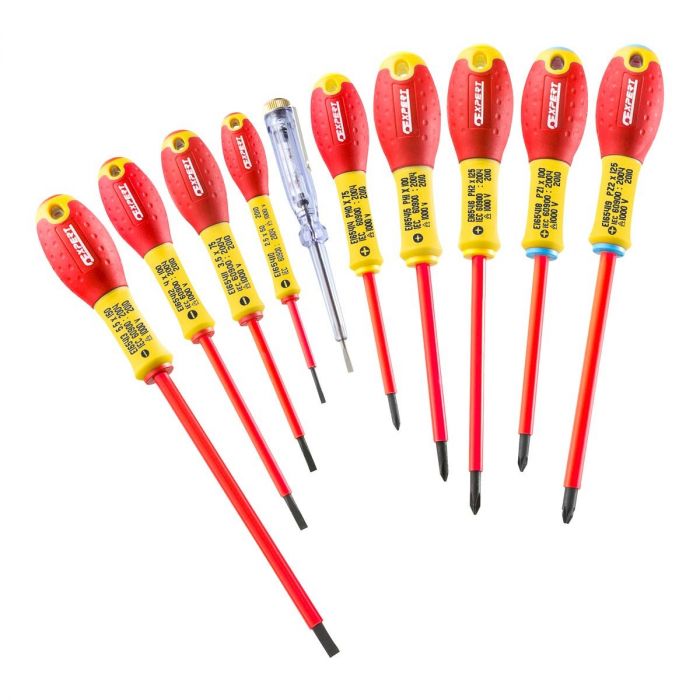 EXPERT by FACOM E160912 - 10pc Insulated Slotted Pozidriv Phillips Screwdriver