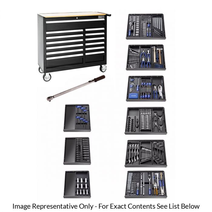 EXPERT by FACOM E220334B - 390pc General Metric Tool Kit + 13 Drawer Wide Roller Cabinet