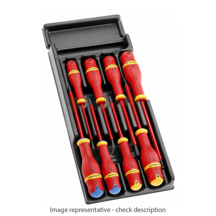 FACOM MOD.AT1VE - 8pc Insulated Slotted Pozidriv Phillips Protwist Screwdriver Module