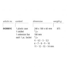 ENDRES 0430001C - 16pc Non-Sparking 1/4
