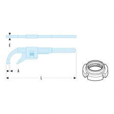 FACOM 115A.X - Monkey Wrench Hook + Pin Spanner