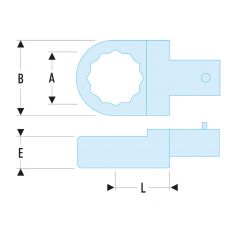 FACOM 12.XM - 9x12mm Metric Ring Jaw Spanner