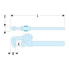 FACOM 134A.X - American Cast-Iron Body Pipe Spanner