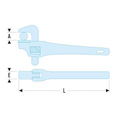 FACOM 135A.X - American Alloy Body 90' Offset Pipe Spanner