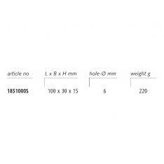 ENDRES 1851000S - 100X30X15mm Non-Sparking Engineers Wedge With Hole