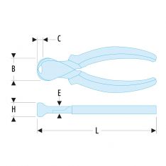 FACOM 190A.16VE - 160mm Insulated High Power End Cutter Comfort Grip Pliers