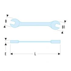 FACOM 22.XM - Metric Stubby Open Jaw Spanner