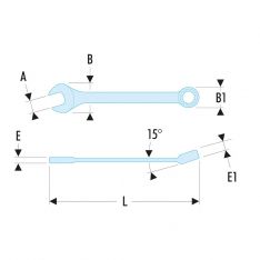 FACOM 40.XLAM - Metric Long Combination Spanner