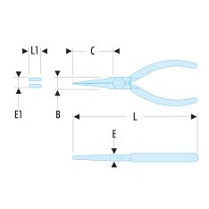 FACOM 421.MT - 130mm Straight Long Smooth Flat Micro-Tech Pliers