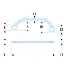 FACOM 57.XM - Metric Half-Moon Flat Ring Spanner
