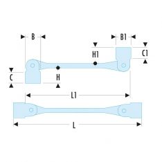 FACOM 66A.XM - Metric Hinged Socket Spanner